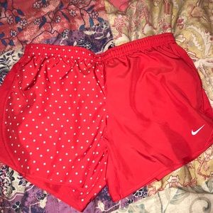 girls large red mike shorts never worn:)